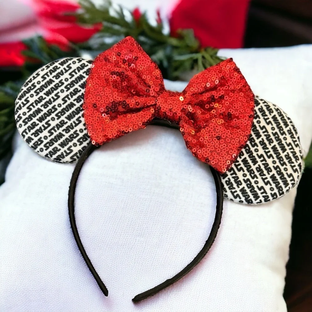 Star Wars Inspired Sequin Mouse Ears Headband, Darth Vader, Stormtrooper, NEW